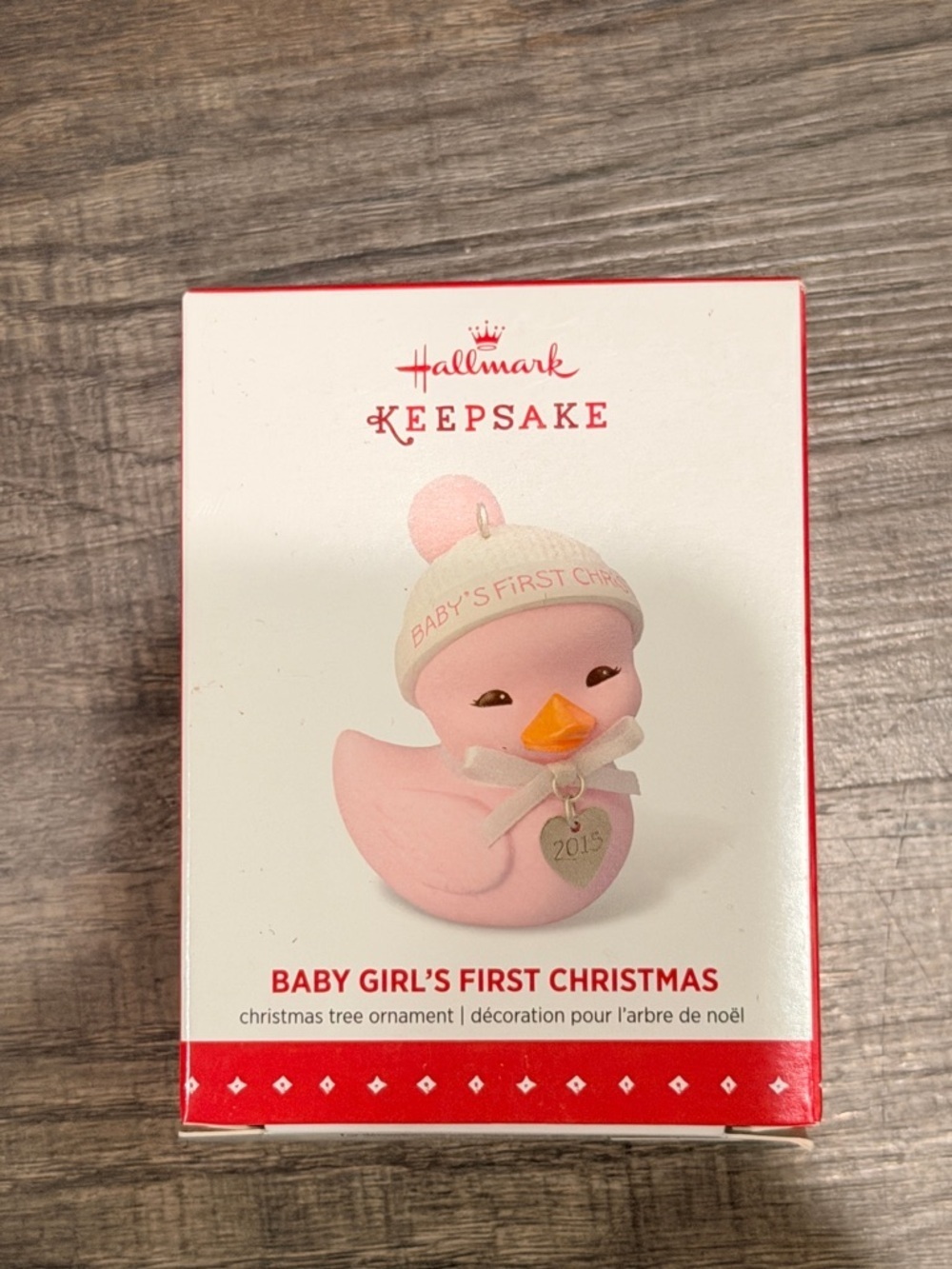Hallmark Keepsake Baby Girl's First Christmas Pink Duck Ornament NEW